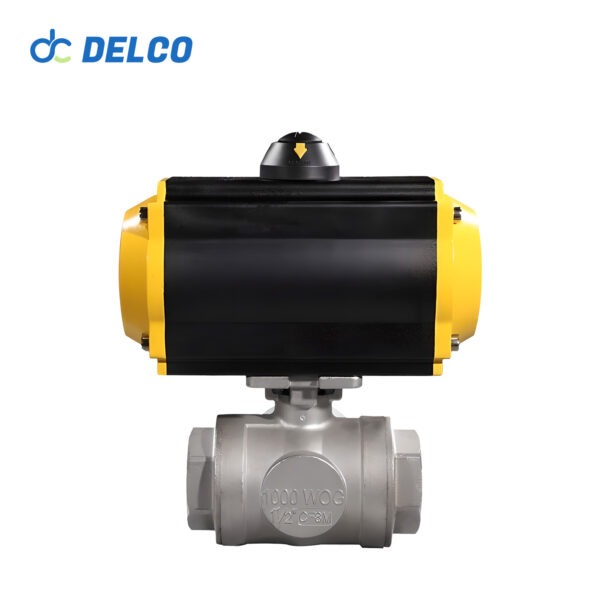 Pneumatic 3 Way Thread Ball Valves