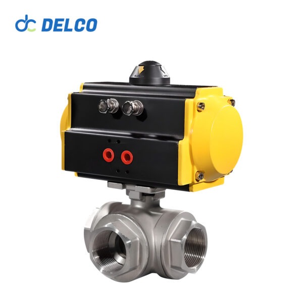 Pneumatic 3 Way Thread Ball Valve