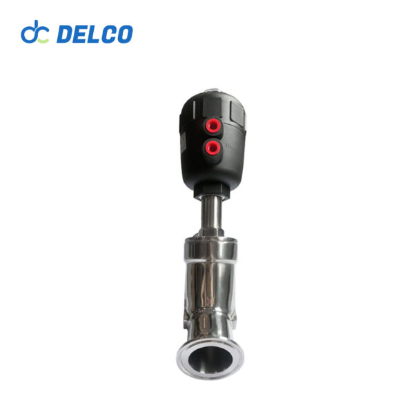 Pneumatic angle seat valve