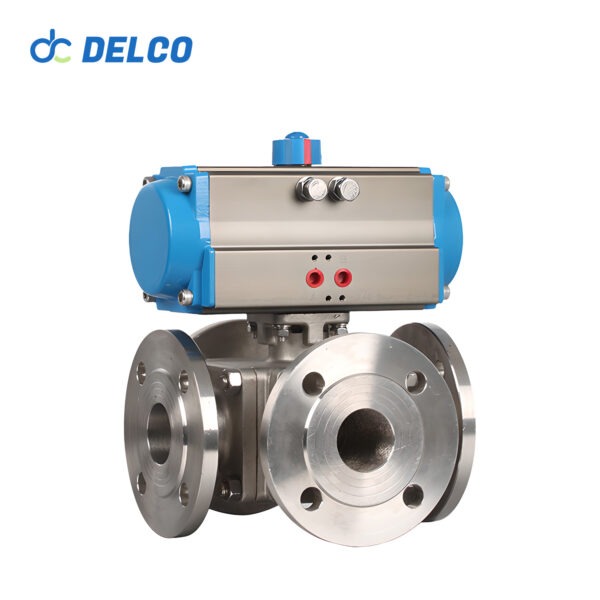 4 Way Pneumatic Flange Valve