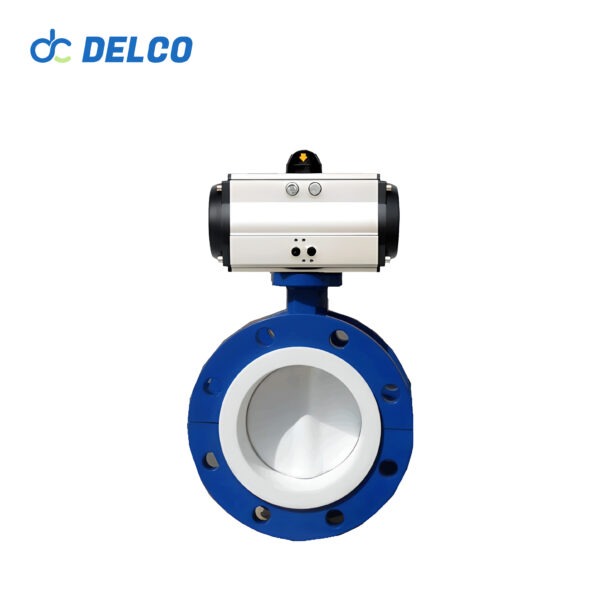 Fluorine Flanged Pneumatic Butterfly Valve