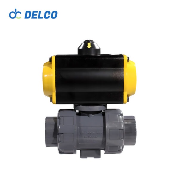 Pneumatic Double Union PVC Ball Valves