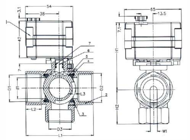 3 Way Brass Motorized Ball Valves