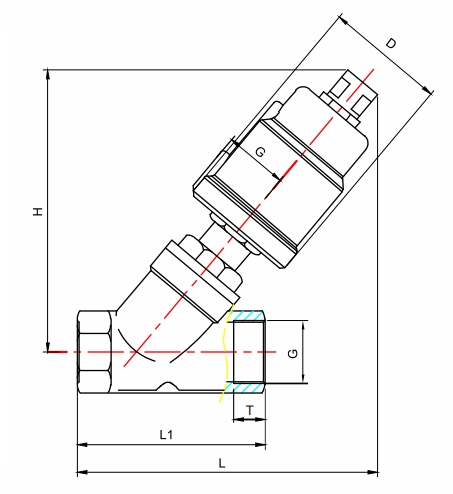 Thread Control Angle Seat Valve